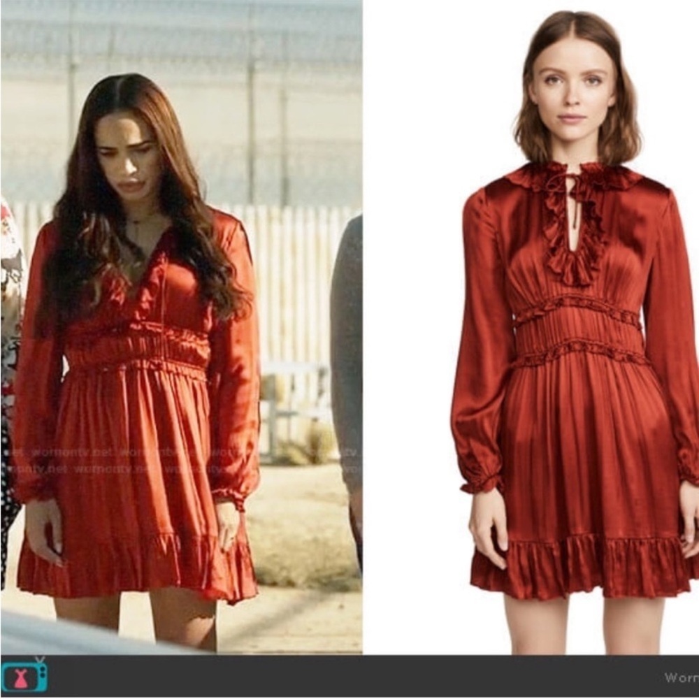 Ulla Johnson Callista Mini Dress in Rusted gold Crimson sz 4 - Picture 3 of 7